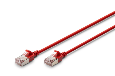 [DK-1632-A-050S-R] DIGITUS CAT 6A F-FTP Slim Patchkabel, 5m, Rot