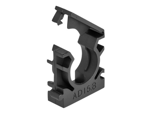 [60483] Delock Kabelhalter - mit Sicherungsclip, 15,8 mm - Schwarz (Packung mit 8)