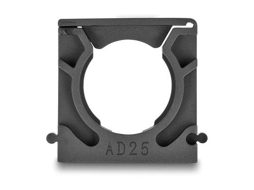 [60486] Delock Kabelhalter - mit Sicherungsclip, 25 mm - Schwarz (Packung mit 4)
