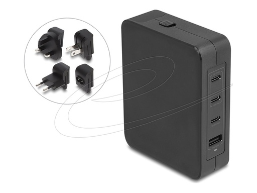 [41473] Delock Netzteil - GaN, 3 x USB-C PD 3.1 und