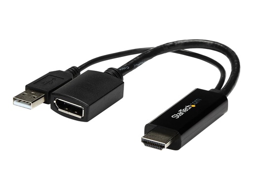 [HD2DP] StarTech.com 4K 30Hz HDMI to DisplayPort Video Adapter w/ USB Power - 6 in - HDMI 1.4 (Male)