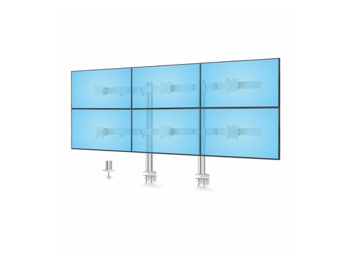 [6-MONITOR-ARM-A] StarTech.com Six-Monitor Desk Mount w/ Crossbar, Up To 32" Screens/17.6lb - Befestigungskit - für 6 LCD-Displays - Säule, dual - Stahl, Kunststoff - weiß - Bildschirmgröße: 43.2-81.3 cm (17"-32")