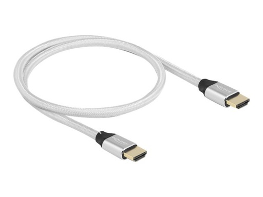 [85365] Delock Ultra High Speed - HDMI-Kabel - HDMI männlich zu HDMI männlich - 50 cm - Dreifachisolierung - Silber - hauchvergoldete Kontakte, unterstützt 8K 60 Hz (7680 x 4320)