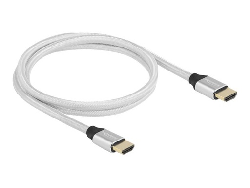 [85366] Delock Ultra High Speed - HDMI-Kabel - HDMI männlich zu HDMI männlich - 1 m - Dreifachisolierung - Silber - vergoldete Kontakte, 8K60Hz (7680 x 4320)