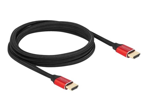[85774] Delock Ultra High Speed - HDMI-Kabel - HDMI männlich zu HDMI männlich - 2 m - Dreifachisolierung - Rot - hauchvergoldete Kontakte, unterstützt 8K 60 Hz (7680 x 4320)