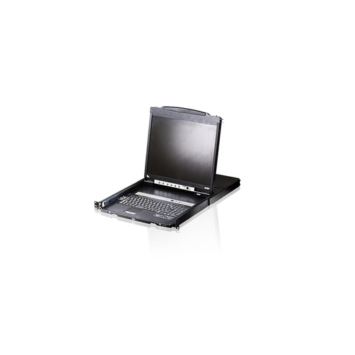[CL5808N-ATA-GG] ATEN 8-Port Dual Rail 19i LCD KVM Switch with USB Peripheral Support Broadcast Mode Daisy