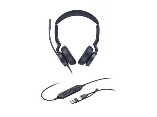 [1308183] Yealink Headset UH 46 Dual UC USB-C/A - Headset - 20 KHz