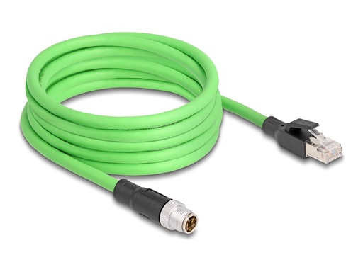 [80444] Delock Netzwerkkabel - 8-polig M12 (M) zu RJ-45 (M)