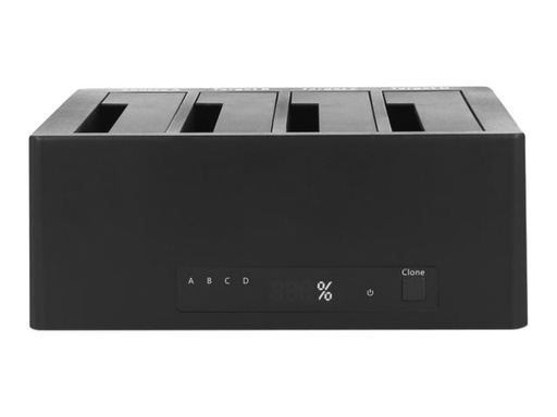 [64063] Delock USB 3.0 Docking Station for 4 x SATA HDD / SSD with Clone Function - HDD-Dockingstation Schächte: 4 - 2,5" / 3,5" gemeinsam genutzt (6,4 cm/8,9 cm gemeinsam genutzt)