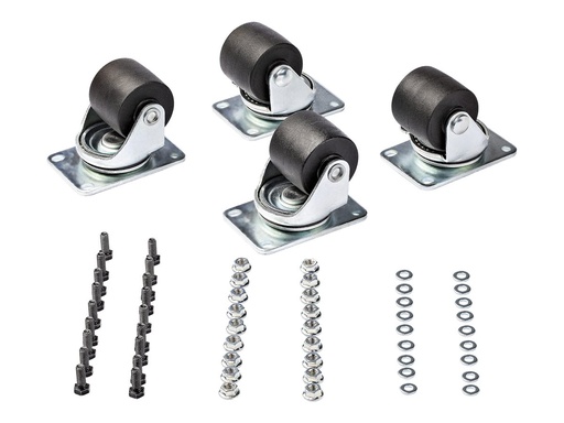 [RKCASTER2] StarTech.com Heavy Duty Casters for Server Racks/Cabinets, Set of 4 Universal M6 2-inch Swivel Caster Kit, 45x75mm Pattern, Replacement Caster Wheels for 4 Post Racks, Steel/Plastic - 4-Pack Rolling Caster Kit (RKCASTER2)