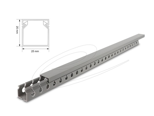 [22027] Delock Kabelkanal mit Abdeckung - 25 x 25 mm
