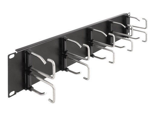 [66919] Delock Verlegetafel für Rack-Kabelmanagement - mit 10 Metallhaken - Schwarz - 2U - 48.3 cm (19")