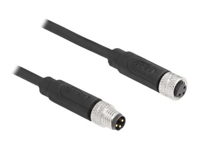 [80138] Delock Netzwerkkabel - 3-poliger M8 (M) zu 3-poliger M8 (W)