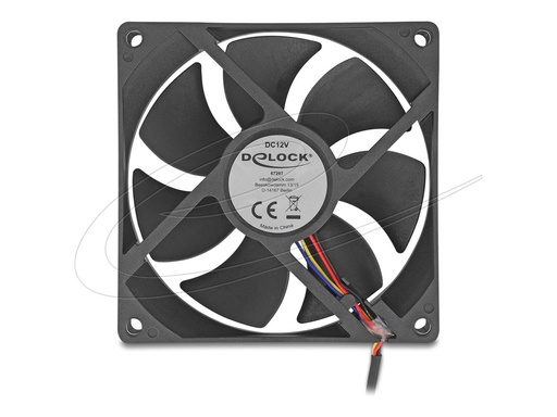 [67297] Delock Gehäuselüfter - axial - 92 mm - Schwarz