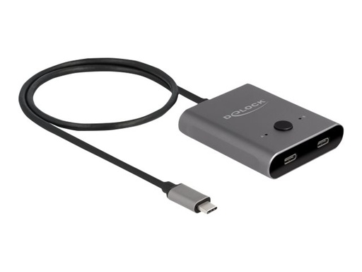 [11500] Delock Switch 2 to 1 - Hub - bidirektional, 8K, 10 Gbps - 2 x USB-C (Power Delivery)