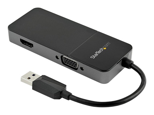 [USB32HDVGA] StarTech.com USB 3.0 auf HDMI und VGA Adapter - 4K/1080p USB Typ-A Dual Monitor Multiport Konverter - Externe Video Grafikkarte für mehrere Bildschirme - Multi Display USB Adapter (USB32HDVGA)