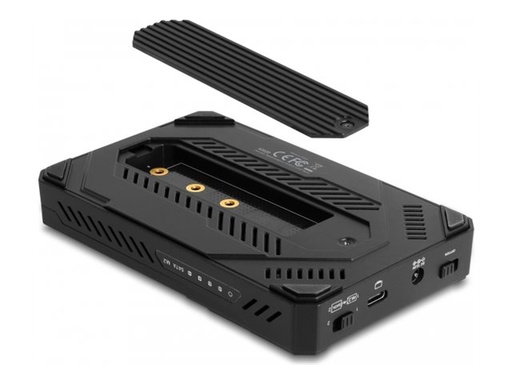 [42020] Delock Speichergehäuse - für 1 x M.2 NVMe SSD + 1 x 2,5" SATA SSD / HDD, USB Typ C, mit Klonfunktion - 2.5", M.2 (6.4 cm)