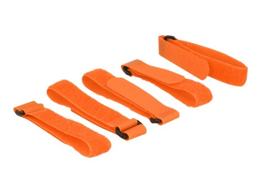 [18707] Delock Klettverschluss - 30 cm - orange (Packung mit 5)