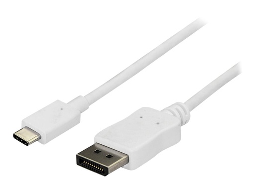 [CDP2DPMM6W] StarTech.com StarTech 6ft/1.8m USB C to DisplayPort 1.2 Cable 4K 60Hz, USB-C to DisplayPort Adapter Cable HBR2, USB Type-C DP Alt Mode to DP Monitor Video Cable, Works with Thunderbolt 3, White - USB-C Male to DP Male (CDP2DPMM6W)