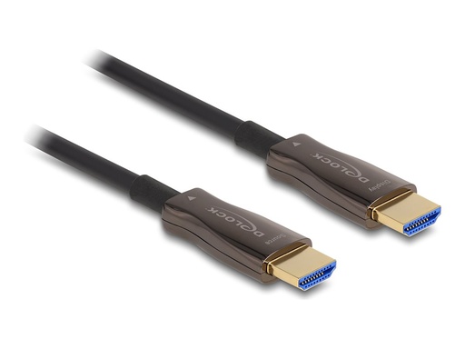 [86030] Delock High Speed - HDMI-Kabel - HDMI männlich zu HDMI männlich - 20 m - Hybrid Kupfer/Kohlefaser - Schwarz - Active Optical Cable (AOC)