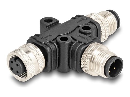 [60580] Delock Netz-Splitter - M12 (4-polig) (M) zu M12 (4-polig)