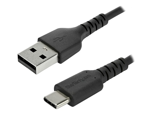 [RUSB2AC2MB] StarTech.com StarTech 2m USB-A auf USB-C Ladekabel - Dauerhaftes USB 2.0 auf USB Typ-C Datenübertragungs- und Schnellladekabel - Robuster TPE-Mantel Aramidfaser, M/M, 3A - Schwarz (RUSB2AC2MB)