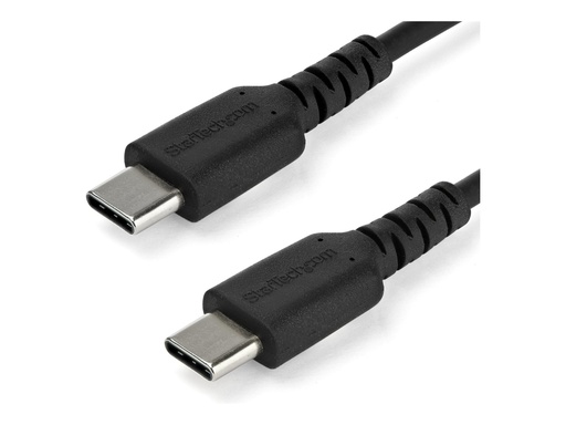 [RUSB2CC2MB] StarTech.com StarTech 2m USB-C Ladekabel - Langlebiges USB 2.0 Typ C zu USB C Datenübertragungs-/Schnellladekabel - TPE Mantel Aramidfaser M/M 60W Schwarz - Samsung S10 S20 iPad Pro MS Surface (RUSB2AC2MB)