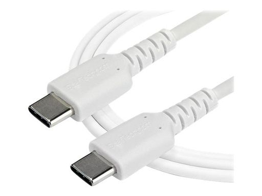 [RUSB2CC2MW] StarTech.com StarTech 2m USB-C Ladekabel - Langlebiges USB 2.0 Typ C zu USB C Datenübertragungs-/Schnellladekabel - TPE Mantel Aramidfaser M/M 60W Weiß - Samsung S10 S20 iPad Pro MS Surface (RUSB2AC2MW)
