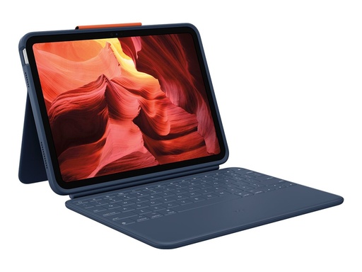 [920-011191] Logitech Rugged Combo 4 - Tastatur und Foliohülle - Apple Smart connector - Classic Blue - für Apple 10.9-inch iPad (10. Generation)