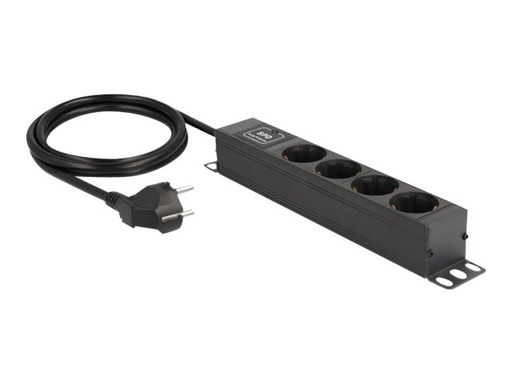 [66818] Delock Steckdosenleiste (Wandmontage) - AC 220-250 V - 3500 Watt - Eingabe, Eingang power CEE 7/7 - Ausgangsanschlüsse: 4 (4 x CEE 7/3)