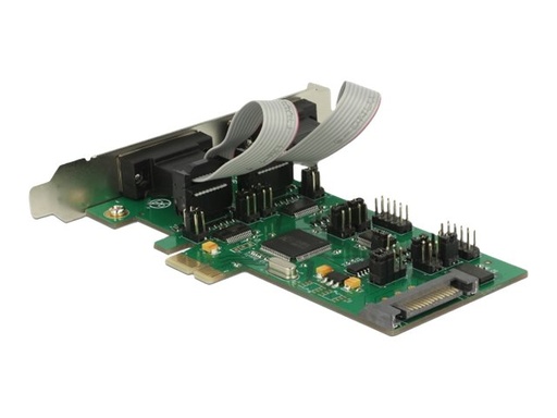 [62922] Delock PCI Express Card > 3 x Serial RS-232 + 1 x TTL 3.3 V / RS-232 with Voltage Supply - Serieller Adapter - PCIe Low-Profile - RS-232 x 3 + RS-232 (TTL)