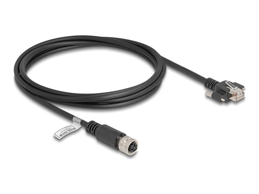 [80445] Delock Netzwerkkabel - 4-polig M12-D (W) zu RJ-45 (M)