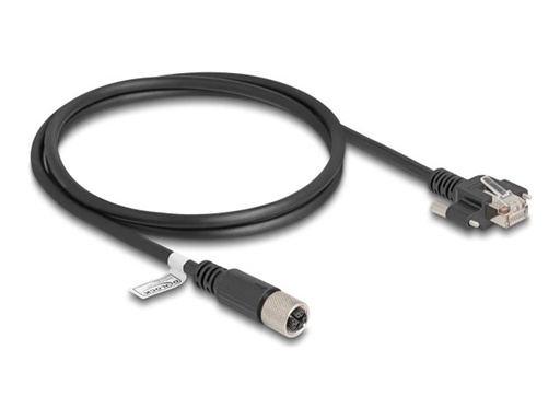 [80456] Delock Netzwerkkabel - 8-polig M12 (W) zu RJ-45 (M)