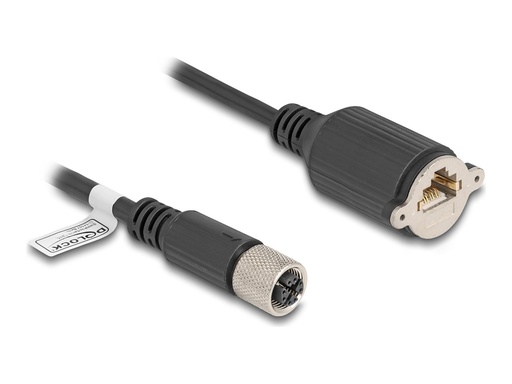 [80460] Delock Netzwerkkabel - 8 pin M12-X (W) zu RJ-45 (W)