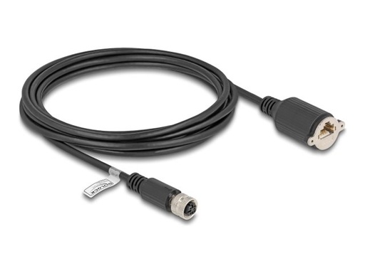 [80454] Delock Netzwerkkabel - 4-polig M12-D (W) zu RJ-45 (W)