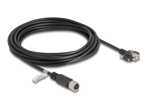 [80451] Delock Netzwerkkabel - 4-polig M12-D (W) zu RJ-45 (M)
