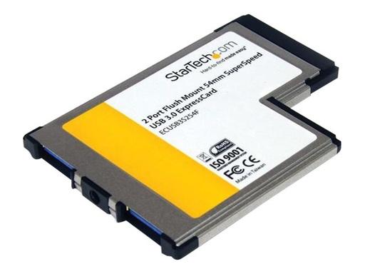[ECUSB3S254F] StarTech.com 2 Port USB 3.0 ExpressCard mit UASP Unterstützung - USB 3.0 54mm Schnittstellenkarte für Laptop - USB 3.0 A (Buchse)