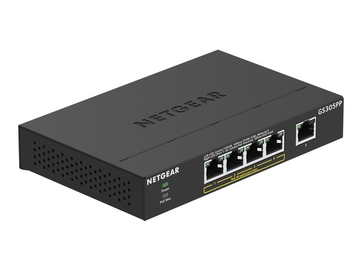 [GS305PP-100PES] Netgear GS305PP - Switch - unmanaged - 5 x 10/100/1000 (4 PoE)