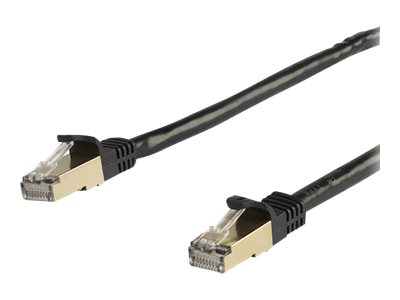 [6ASPAT10MBK] StarTech.com 10m CAT6A Ethernet Cable, 10 Gigabit Shielded Snagless RJ45 100W PoE Patch Cord, CAT 6A 10GbE STP Network Cable w/Strain Relief, Black, UL Certified Wiring/TIA - Category 6A - 26AWG (6ASPAT10MBK)