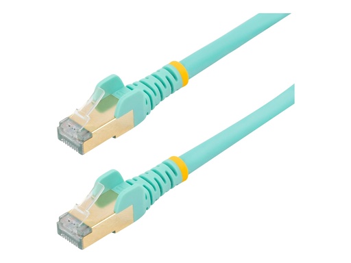 [6ASPAT750CMAQ] StarTech.com 7.5m CAT6A Ethernet Cable, 10 Gigabit Shielded Snagless RJ45 100W PoE Patch Cord, CAT 6A 10GbE STP Network Cable w/Strain Relief, Aqua, UL Certified Wiring/TIA - Category 6A - 26AWG (6ASPAT750CMAQ)