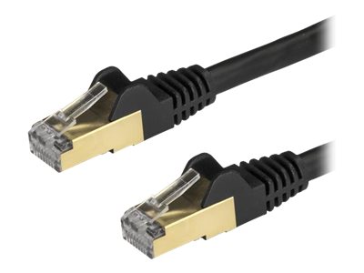 [6ASPAT750CMBK] StarTech.com 7.5m CAT6A Ethernet Cable, 10 Gigabit Shielded Snagless RJ45 100W PoE Patch Cord, CAT 6A 10GbE STP Network Cable w/Strain Relief, Black, UL Certified Wiring/TIA - Category 6A - 26AWG (6ASPAT750CMBK)