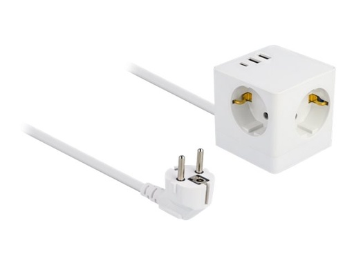 [11497] Delock Netzteil - 17 Watt - 3.4 A - 6 Ausgabeanschlussstellen (2 x USB, USB-C, 3 x Stecker CEE 7/3)
