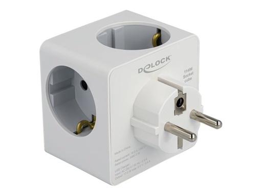 [11496] Delock Netzteil - 16 A - 6 Ausgabeanschlussstellen (2 x 9-polige USB Typ A, USB-C, 3 x Stecker CEE 7/3)