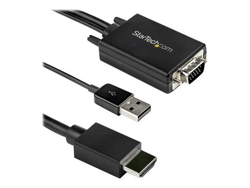 [VGA2HDMM2M] StarTech.com 2m VGA auf HDMI Adapter mit USB-Audio - 1080p - Adapterkabel - USB, HD-15 (VGA)