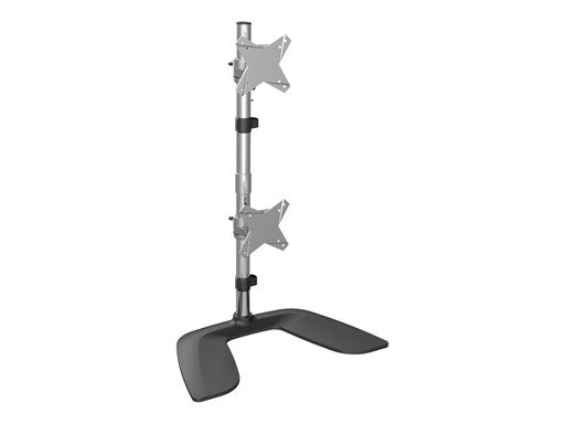 [ARMDUOVS] StarTech.com Monitorhalterung für zwei vertikal gestapelte Monitore - Ergonomischer Monitorarm für zwei VESA Monitore - bis zu 27"(je 8kg) Monitore - Freistehend, Höhenverstellbar - Silber (ARMDUOVS)
