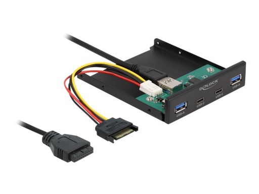 [64155] Delock Anschlüsse am vorderen Bedienfeld des