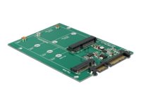 [62670] Delock Converter SATA 22 Pin > 1 x M.2 NGFF + 1 x mSATA - Laufwerksschachtadapter - 2,5" auf mSATA / M.2-Standard (6,4 cm auf mSATA / M.2-Standard)
