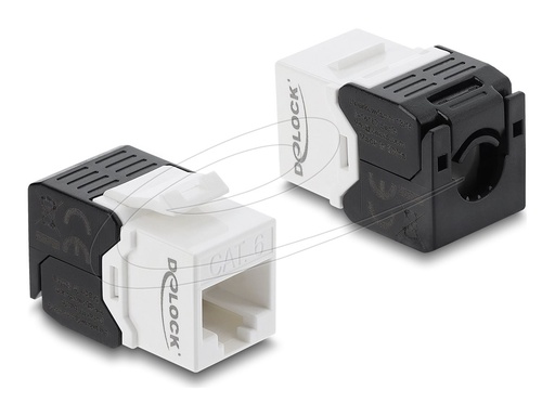 [90802] Delock Keystone Modul RJ45 Buchse zu LSA Cat.6 UTP werkzeugfrei schwarz