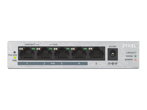 [GS1005HP-EU0101F] ZyXEL GS1005HP - Switch - unmanaged - 4 x 10/100/1000 (PoE+)