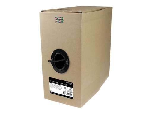 [WIR6CMRBK] StarTech.com 1000 ft Bulk Roll of Black CMR Cat6 Solid UTP Riser Cable - Cat 6 Riser Cable - Cat.6 CMR Ethernet Cable - 23 AWG - Black (WIR6CMRBK)